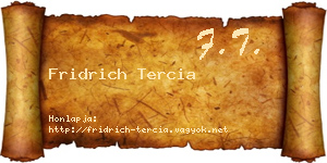 Fridrich Tercia névjegykártya